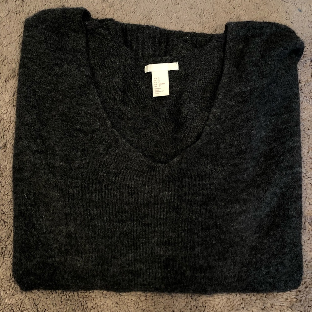H&M Charcoal V Neck Sweater